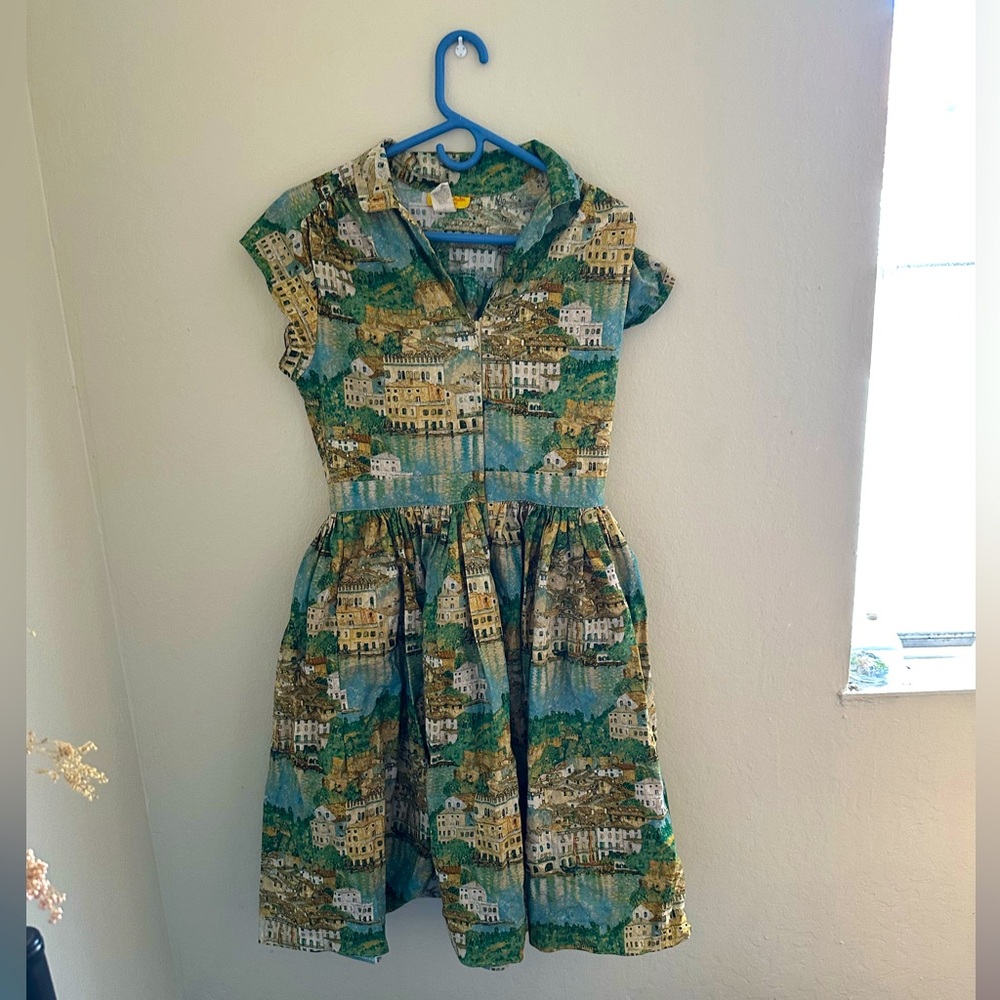 Bernie Dexter XL Joni zip front dress in greek isles print